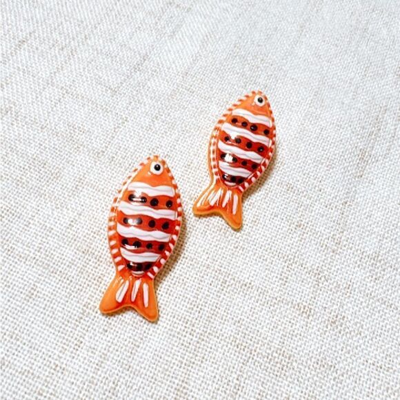 Boho fish earrings N543 - Picture 3 of 5